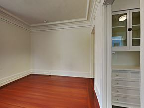 San Francisco apartment for rent - a dining room with a wood floor and white cabinets