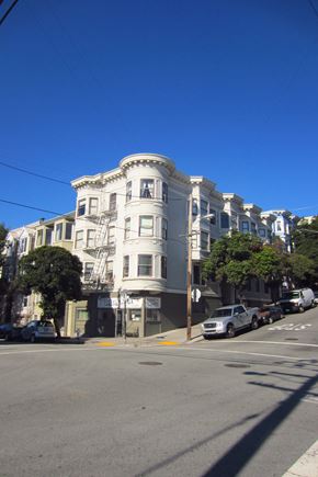 San Francisco apartment for rent - a building on the corner of a city street