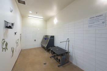 Pet-friendly community with pet spa, wash, and grooming table
