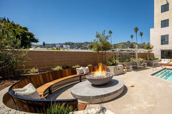 Get cozy by our double-sided outdoor fireplace or by one of our three fire pits
