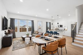 Georgetown townhouse for rent - A modern dining room with a large table and chairs.