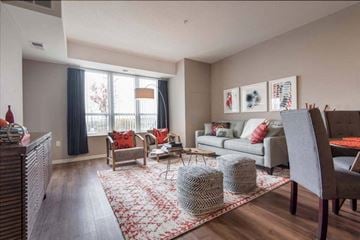 Brooklyn Park apartment for rent - a living room with furniture and a large window