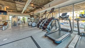 Los Angeles apartment for rent - A gym with treadmills and elliptical machines.