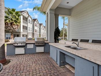 Updated grill  area w/ outdoor tv