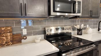 Custom tile backsplash in kitchen