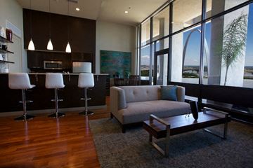 Dardenne Prairie apartment for rent - a living room with a couch and a table