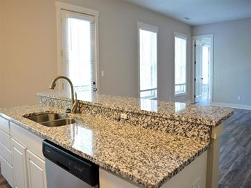 Saint Charles apartment for rent - a kitchen with a granite counter top and a sink