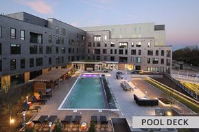 St. Louis apartment for rent - a rendering of the pool deck at the westin peachtree plaza in atlanta  at Expo at Forest Park, St. Louis, MO