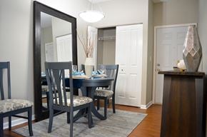 Swansea apartment for rent - dining table with two chairs and mirror at Villas At Crystal Lake, Swansea, 62226