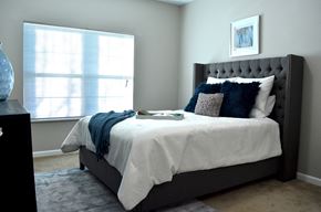 Swansea apartment for rent - bedroom with white bed at Villas At Crystal Lake, Swansea, 62226