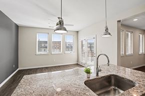 Granger apartment for rent - Open concept kitchen with granite countertops at GrandView Flats and Townhomes Apartments, Granger, IN 46530