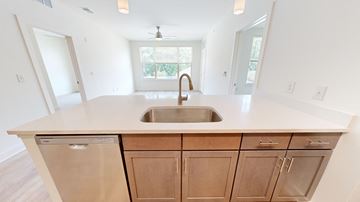 Winchester apartment for rent - A kitchen with a sink and cabinets.