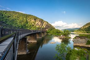 Winchester apartment for rent - a train crossing a bridge over a river