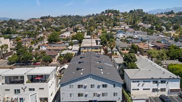 Los Angeles apartment for rent - A residential area with houses and buildings.