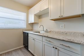 Clearwater apartment for rent - Kitchen with white cabinetry at Imperial Gardens, Clearwater, FL, 33764