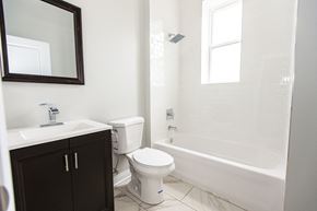 Chicago apartment for rent - an empty bathroom with a toilet and a sink