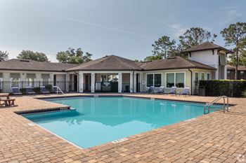Swimming pool with cabana