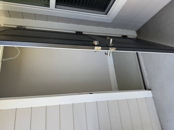 Exterior storage closet (on balcony)