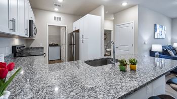 Designer kitchen with granite countertops