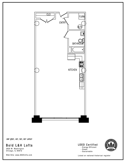 Floor plan for 1 bed, 1 bath, 897 sqft