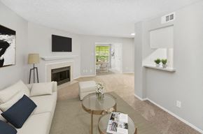 Arlington apartment for rent - Model living room at Autumnwood, Texas