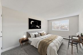 Billerica apartment for rent - Model Bedroom with Carpet and Window View at Middlesex Crossing Apartments in Billerica, MA.