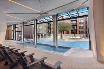 Podium pool deck & convertible infinity spa