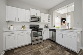 Tampa apartment for rent - Model kitchen showcasing stainless steel appliances