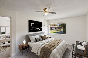 Walnut Creek apartment for rent - Model Bedroom with Carpet and Window View at Walnut Creek Apartments located in Walnut Creek, CA.