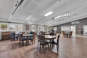 Victorville apartment for rent - A dining room with a table set for six.