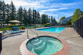 Gresham apartment for rent - Community Swimming Pool and Hot Tub at Landings at Morrison Apartments located in Gresham, OR.