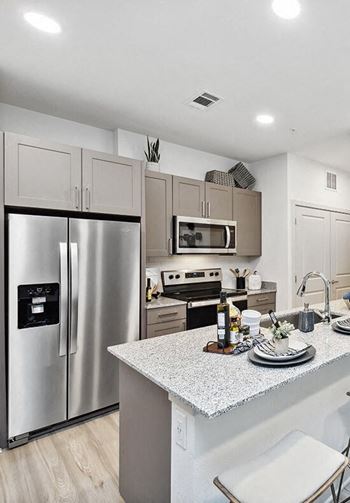 Stainless-steel kitchen appliances