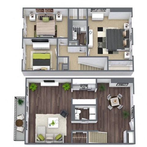 Floor plan for 3 beds, 1.5 baths, 1170 sqft