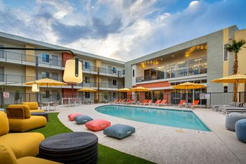 Pool lounge & canopy seating