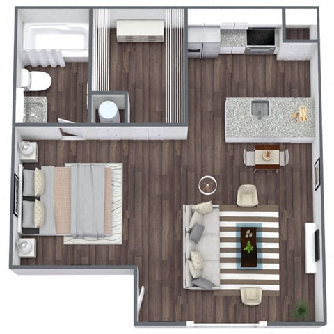 Floor plan for studio, 1 bath, 450 sqft