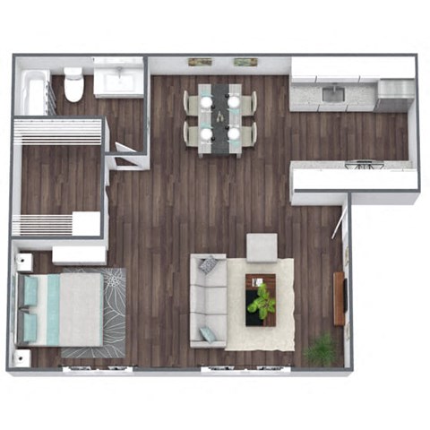 Floor plan for studio, 1 bath, 450 sqft