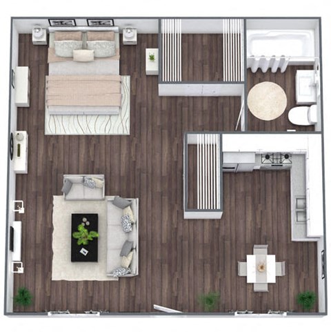 Floor plan for studio, 1 bath, 473 sqft