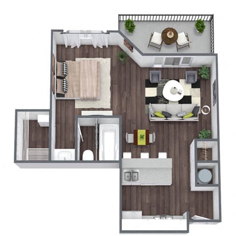 Floor plan for studio, 1 bath, 476 sqft