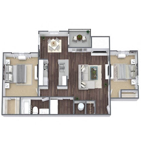 Floor plan for 1 bed, 1 bath, 826 sqft