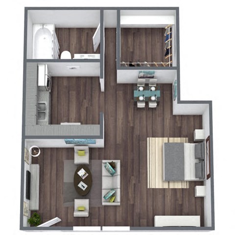 Floor plan for studio, 1 bath, 474 sqft