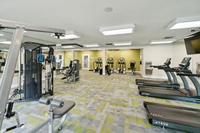 Hillsboro apartment for rent - Hillsboro, OR Apartments - Club at Tanasbourne - Spacious Fitness Center With Treadmills, Weight Machines, Cardio Equipment, And Bright Overhead Lighting