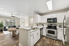 Hillsboro apartment for rent - Model kitchen and living room