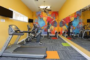 Montgomery apartment for rent - A gym with treadmills and exercise equipment.