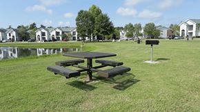 Montgomery apartment for rent - A picnic table sits in the middle of a grassy field.