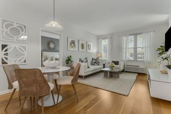 Furnished living and dining space with decor