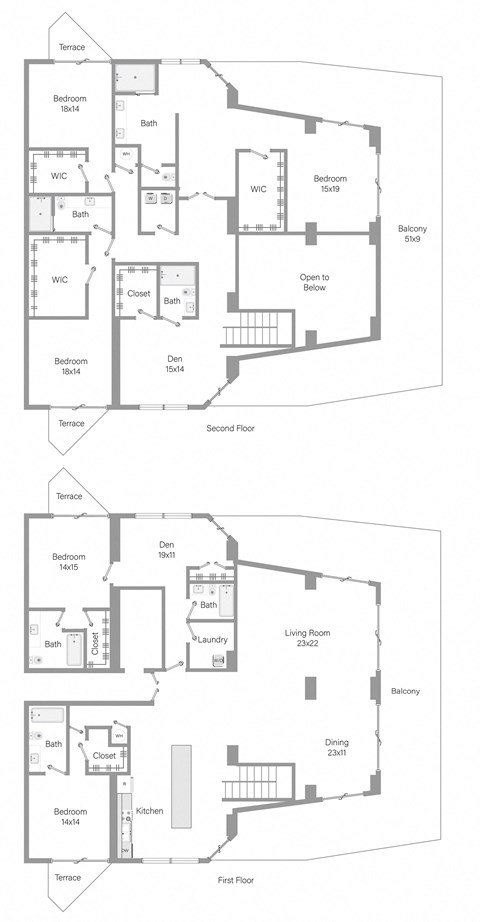 Floor plan for 5 beds, 5 baths, 4944 sqft