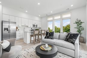 Fair Lawn apartment for rent - A modern kitchen with a dining table and chairs.