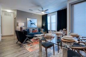 San Antonio apartment for rent - Living Room Come Dining Area View at Fifty02 Westover Hills, San Antonio, 78251