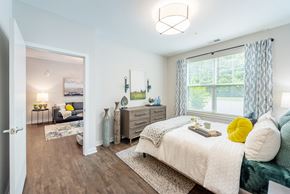 Hampton apartment for rent - Bedroom with cozy bed at Lumen Apartments, Virginia