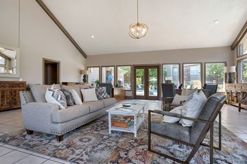 Ridgeland apartment for rent - A living room with a grey couch and a coffee table.